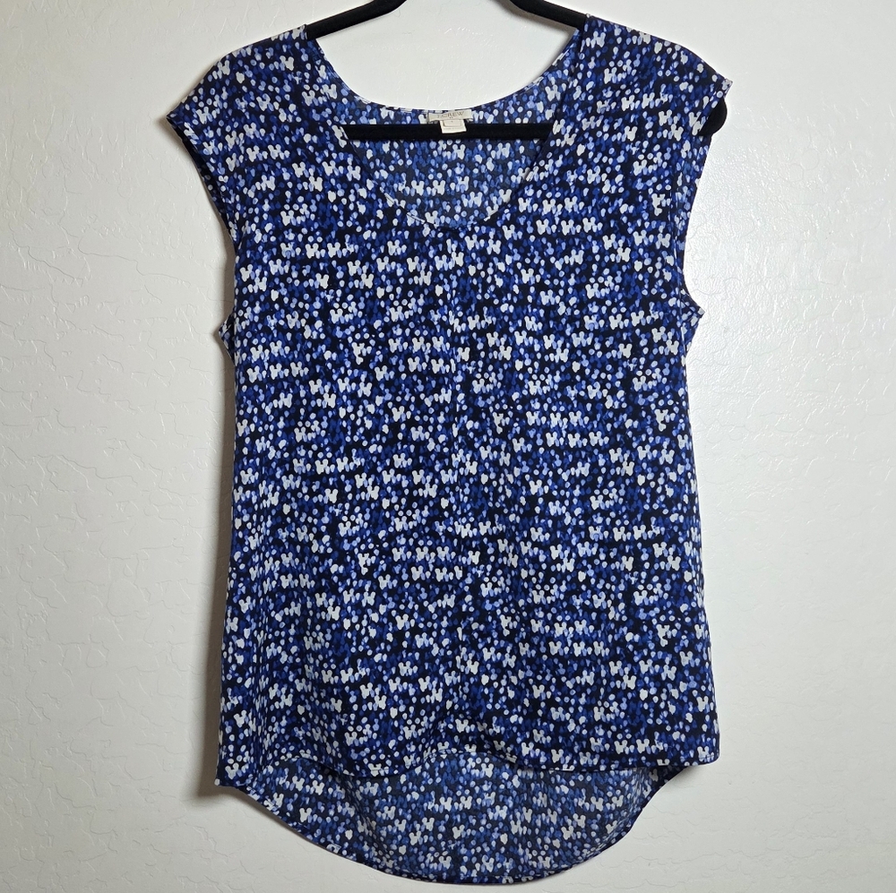 J. Crew Blue and White Patterned Blouse